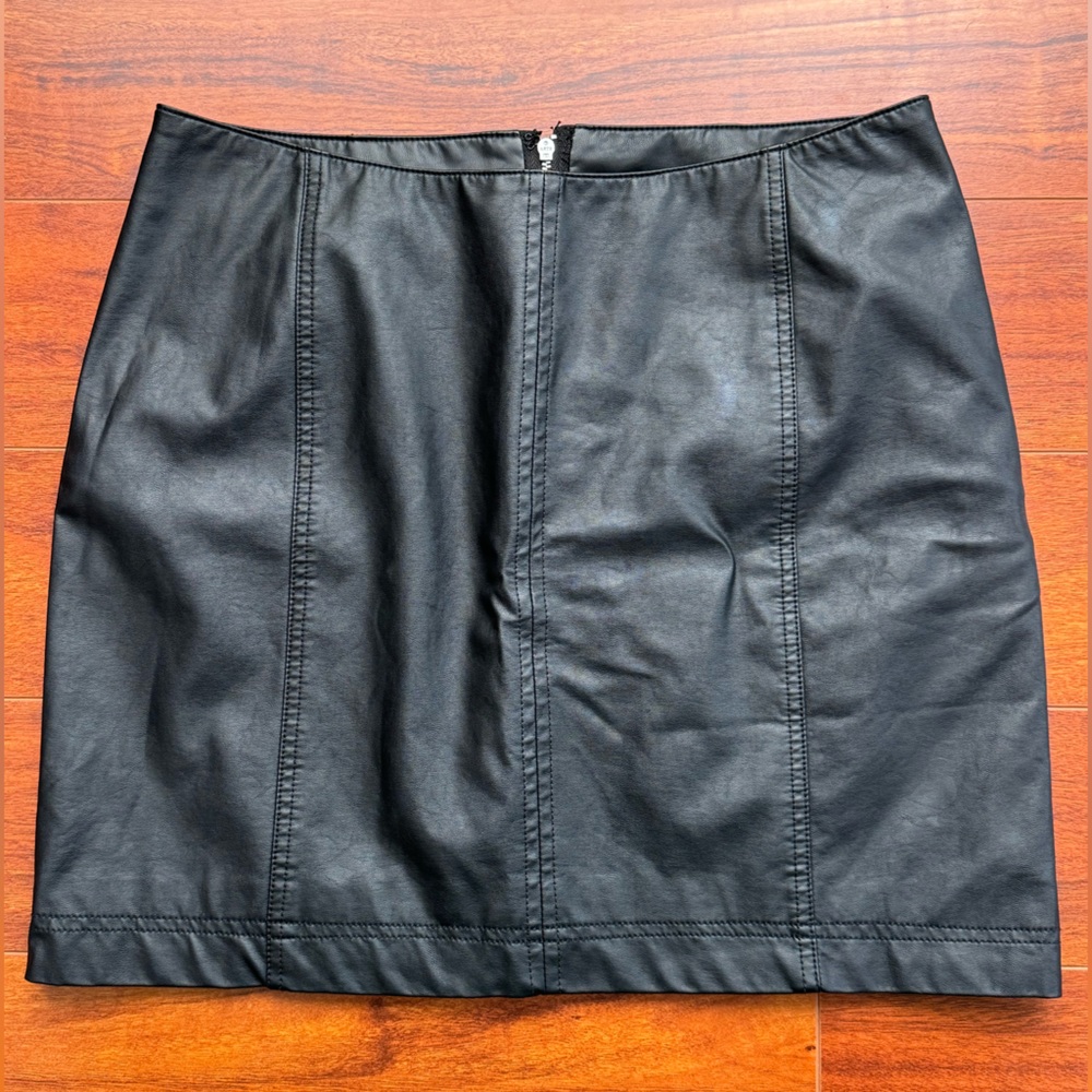 Free People Sleek Black Mini Skirt